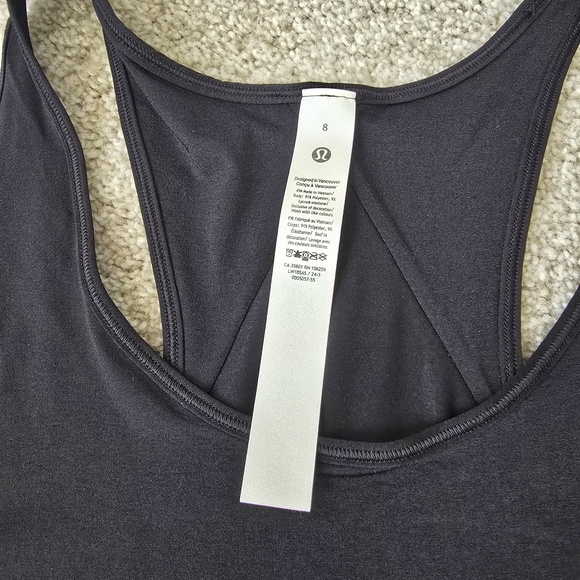 NWT Lululemon Athletica Black Essential Racerback Tank Top Sz 8 - Picture 3 of 5